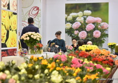 Busy at the Roses Forever booth.